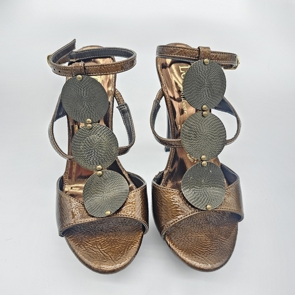 Women's Bronze Strappy High Heel Sandals, Size 5.5 - Picture 3 of 10